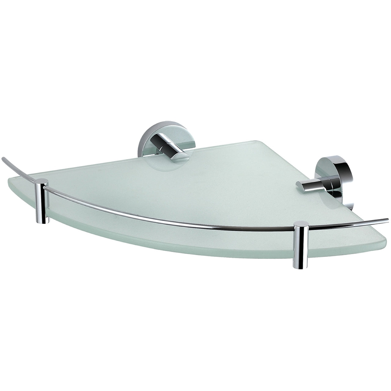 Kube Single Corner Glass Shelf – Chrome