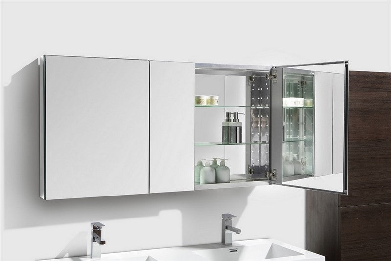 50″ Wide Mirrored Bathroom Medicine Cabinet