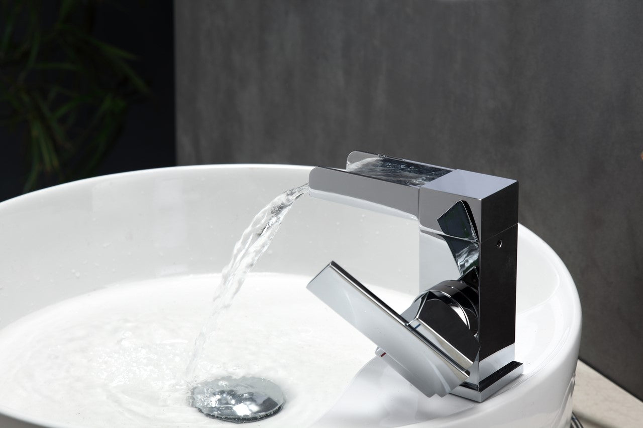 Aqua Fontana Single Lever Waterfall Faucet – Chrome