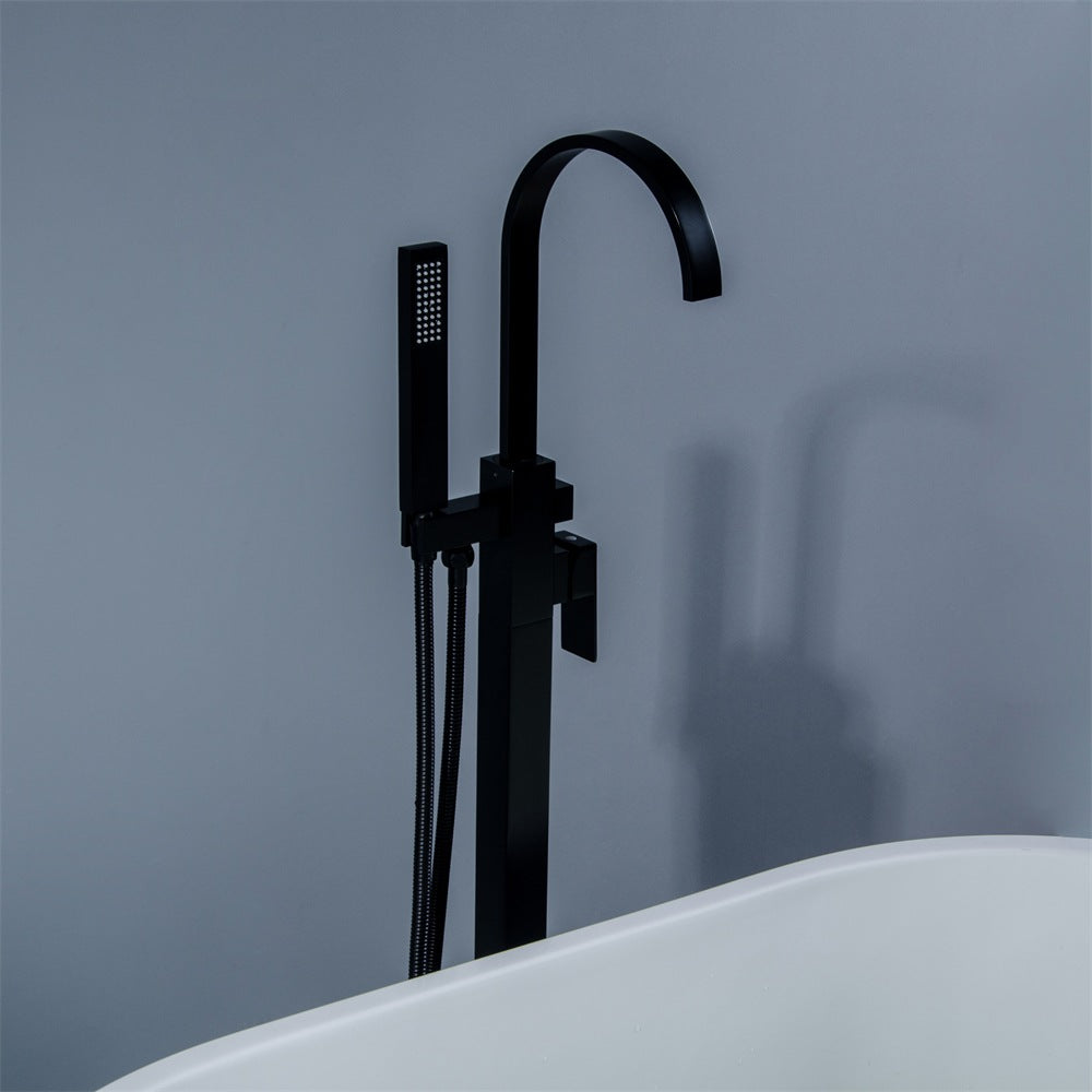 Aqua Arcco Floor Mounted Soaker Tub Faucet – Matte Black
