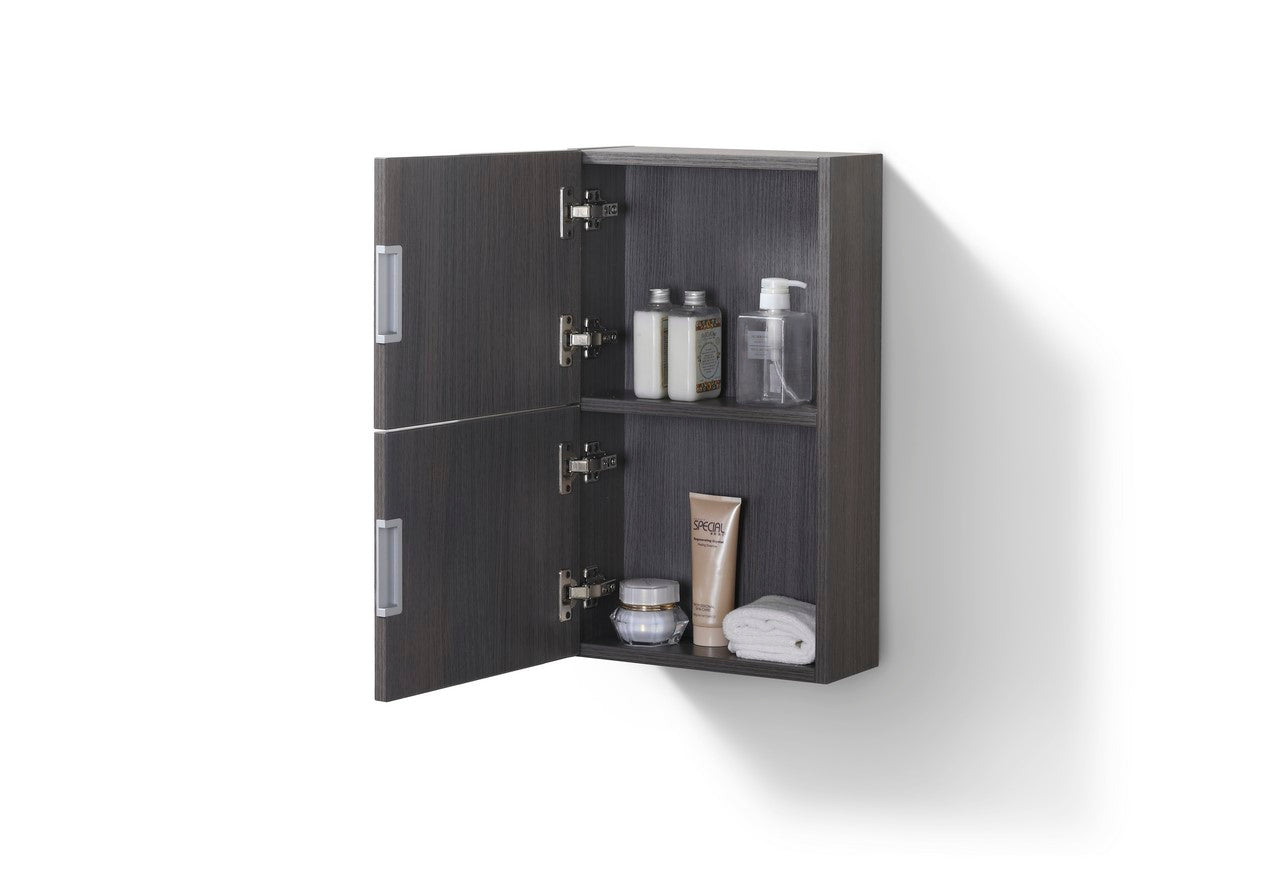 Small Bathroom Gray Oak Linen Side Cabinet w/ 2 Storage Areas