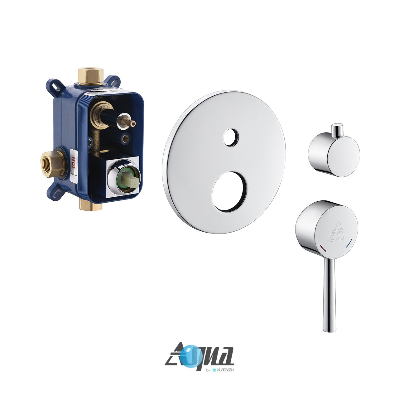 Aqua RONDO Chrome Brass Shower Set w/ 12″ Round Rain Shower and 4 Body Jets