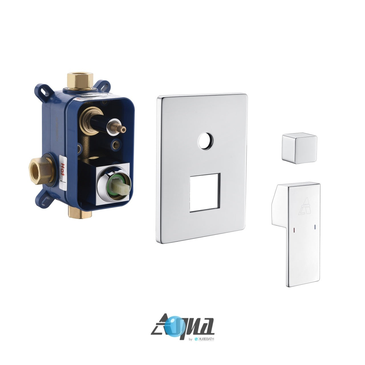 Aqua Piazza Brass Shower Set w/ 20″ Ceiling Mount Square Rain Shower and 4 Body Jets
