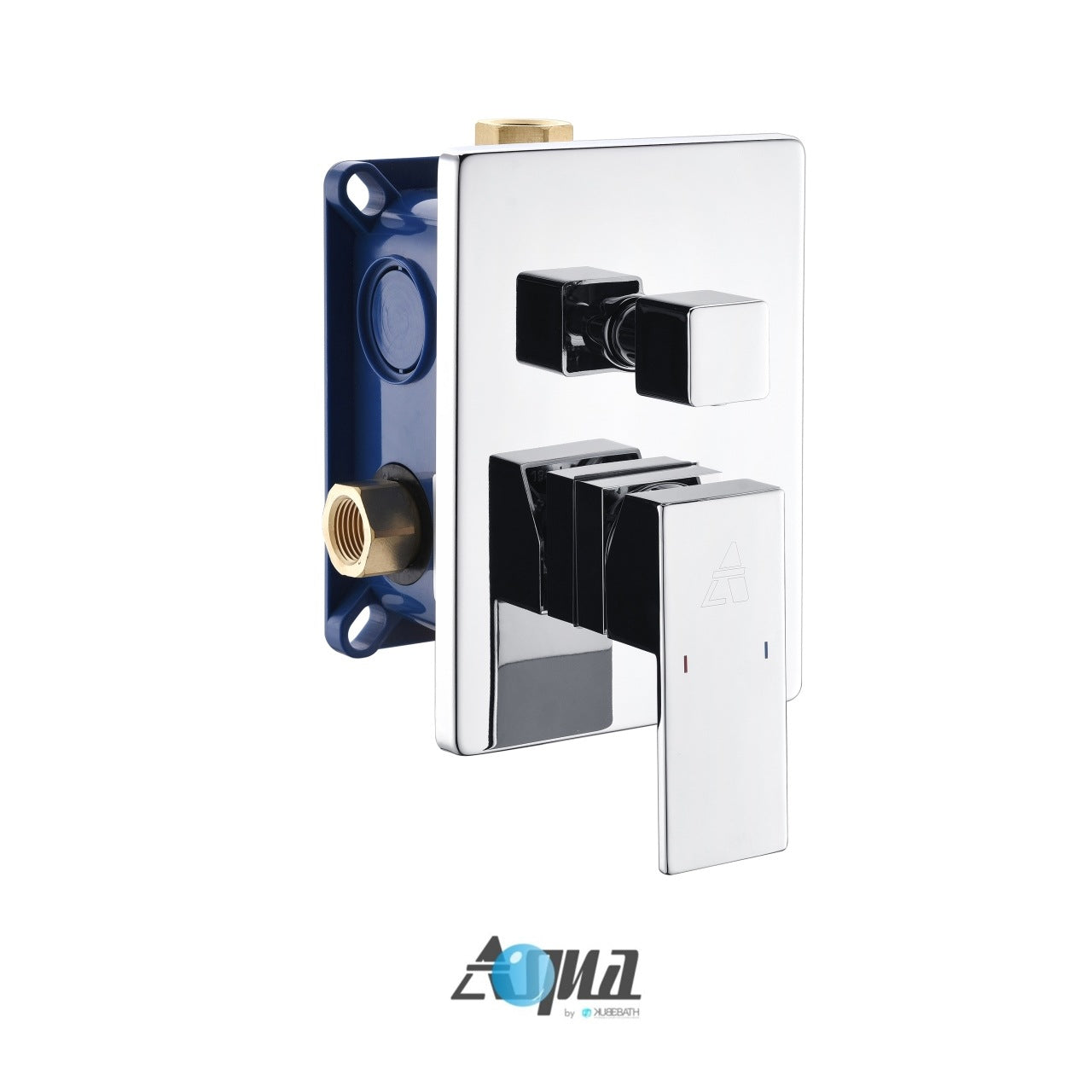 Aqua Piazza Shower Set w/ 12″ Ceiling Mount Square Rain Shower, Handheld and Tub Filler