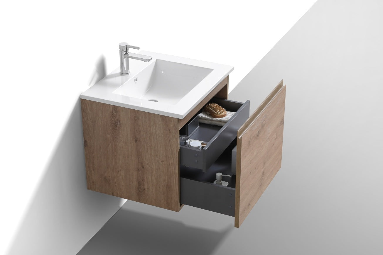 KubeBath 24″ Balli Modern Bathroom Vanity in White Oak Finish