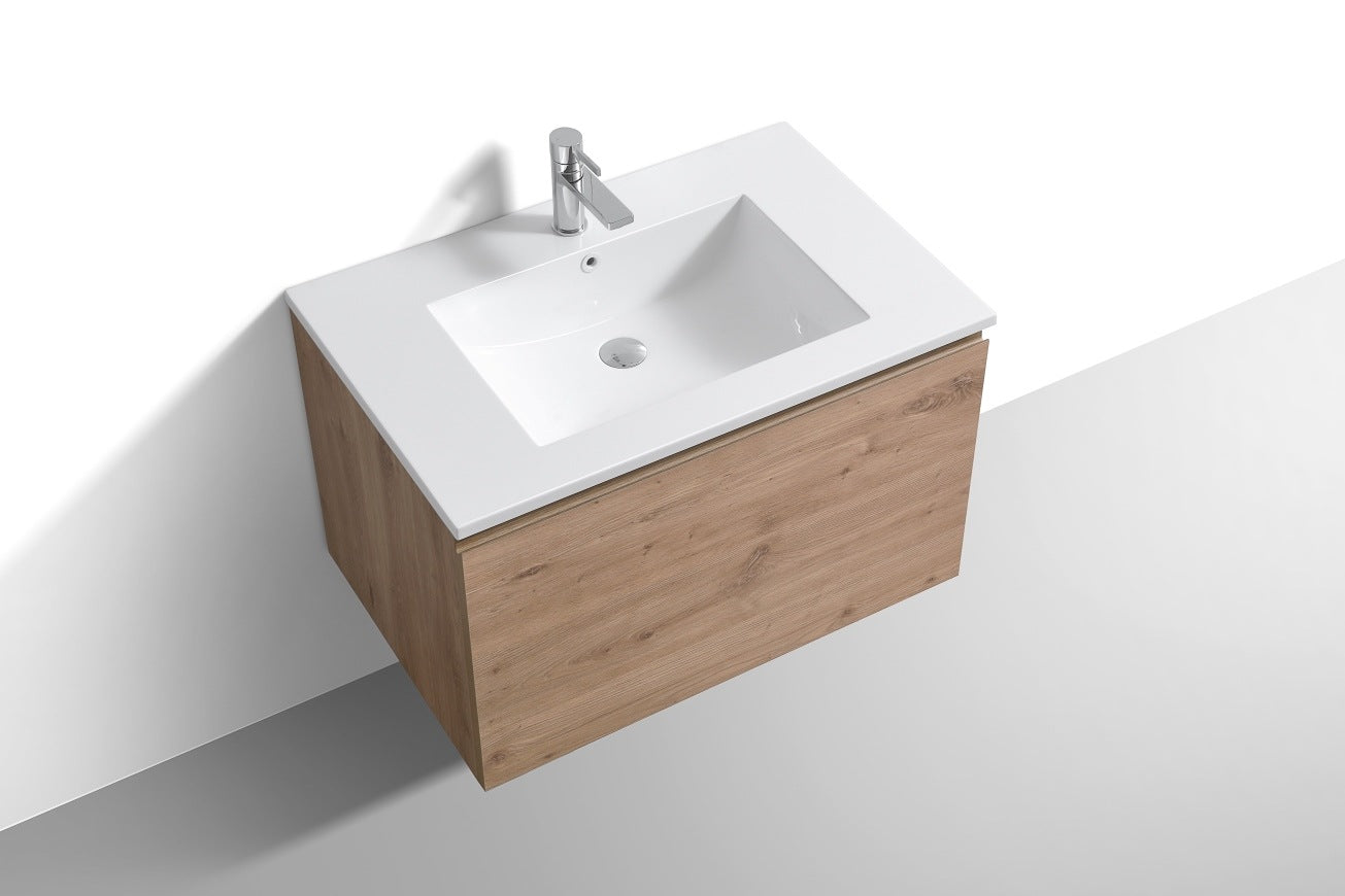 KubeBath 32″ Balli Modern Bathroom Vanity in White Oak Finish