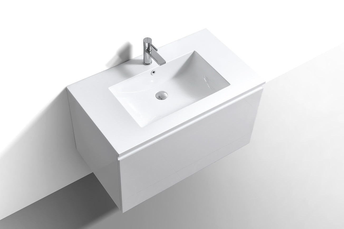 KubeBath 36″ Balli Modern Bathroom Vanity in High Gloss White Finish
