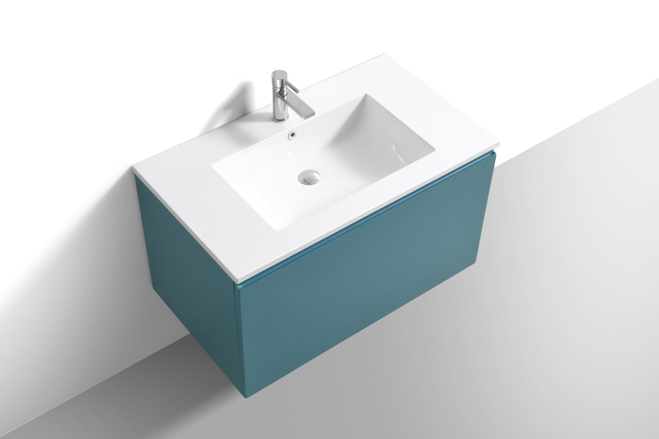 KubeBath 36″ Balli Modern Bathroom Vanity in Teal Green Finish