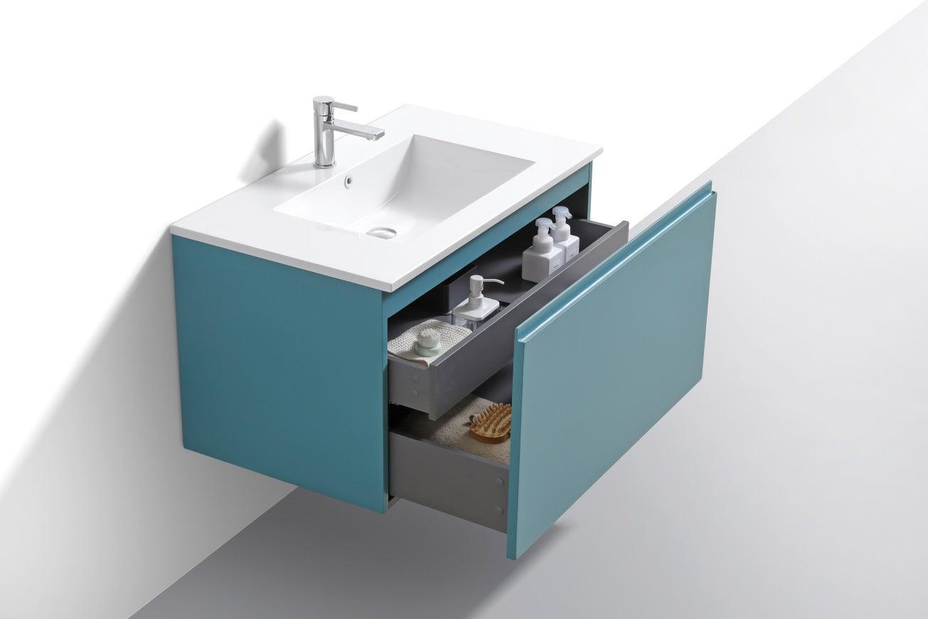 KubeBath 36″ Balli Modern Bathroom Vanity in Teal Green Finish