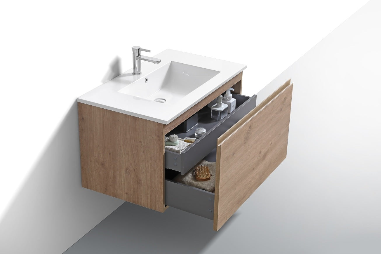 KubeBath 36″ Balli Modern Bathroom Vanity in White Oak Finish