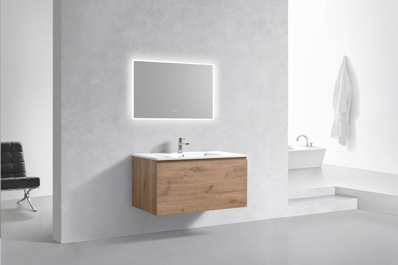 KubeBath 40″ Balli Modern Bathroom Vanity in White Oak Finish
