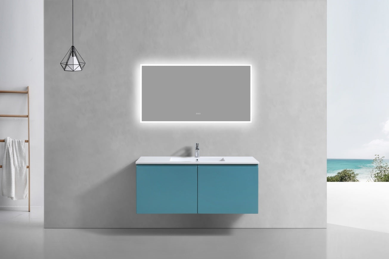 KubeBath 48″ Single Sink Balli Modern Bathroom Vanity in Teal Green Finish