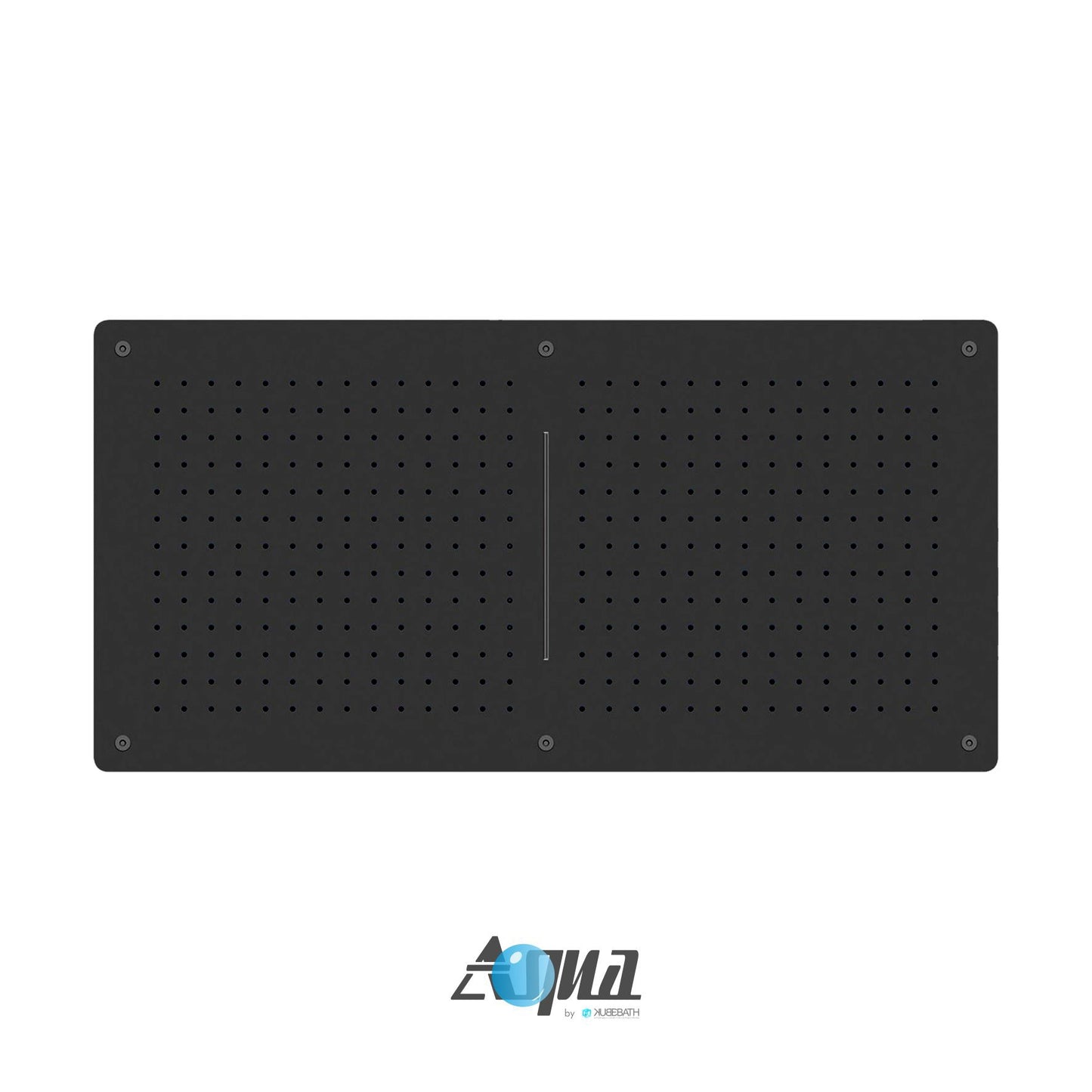 Aqua Piazza by KubeBath 40″ Super Slim Square Rain Shower Head – Matte Black