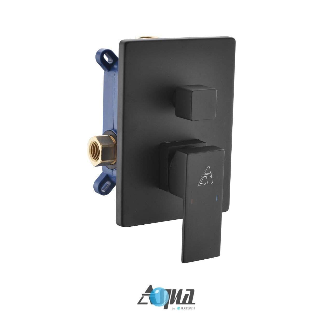 Aqua Piazza Black Shower Set w/ 12″ Ceiling Mount Square Rain Shower and Tub Filler