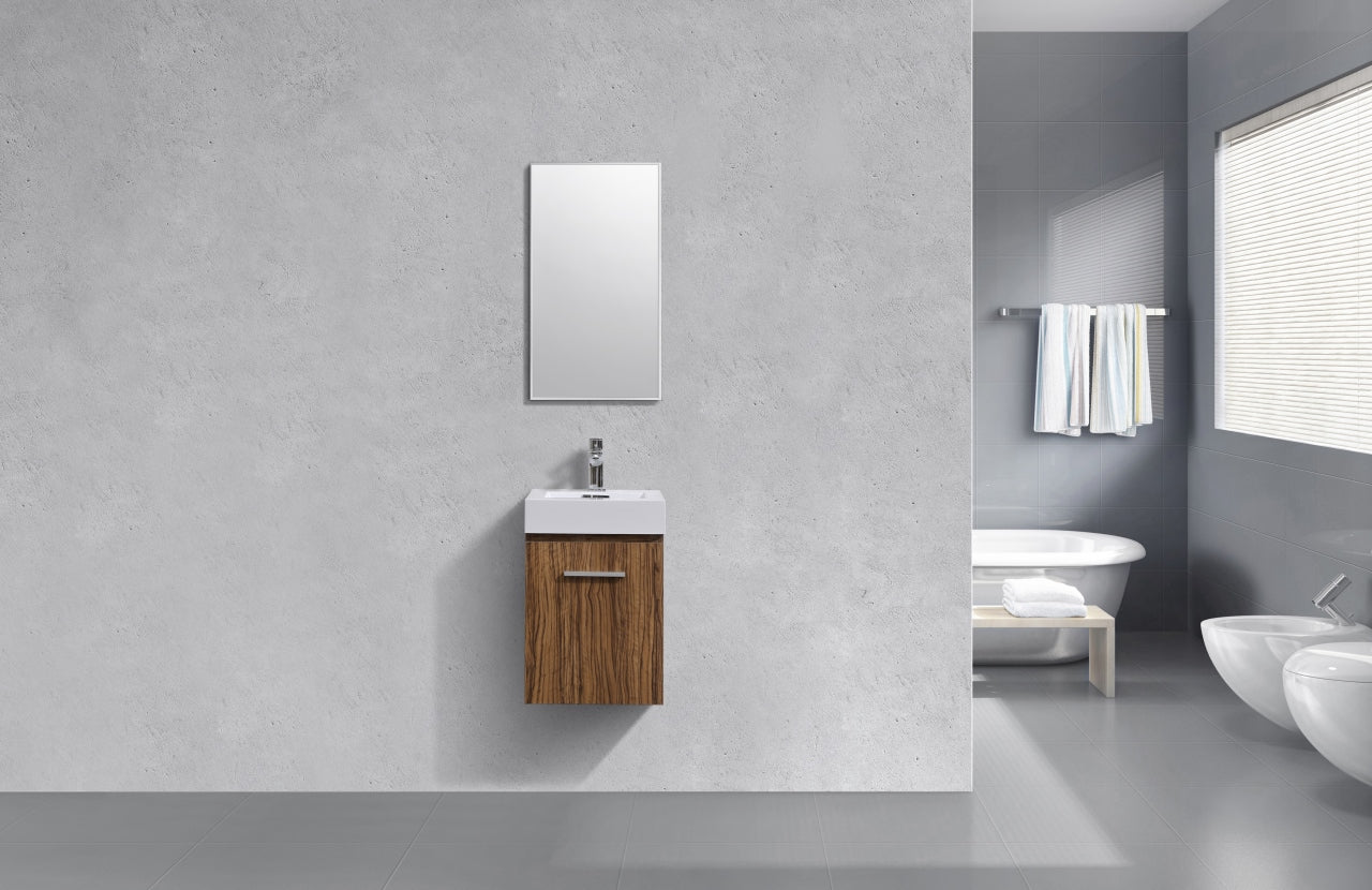 Bliss 16″ Chestnut Wall Mount Modern Bathroom Vanity
