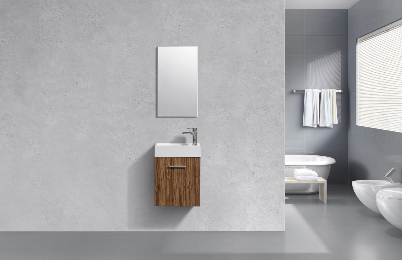 Bliss 18″ Chestnut Wall Mount Modern Bathroom Vanity