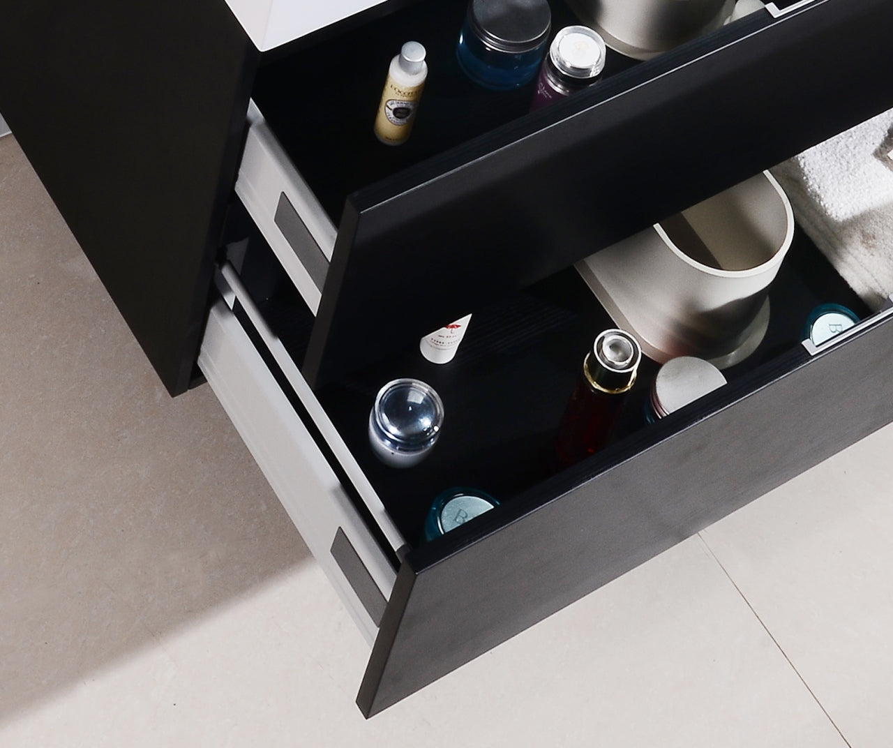 Bliss 36″ Black Wall Mount Modern Bathroom Vanity