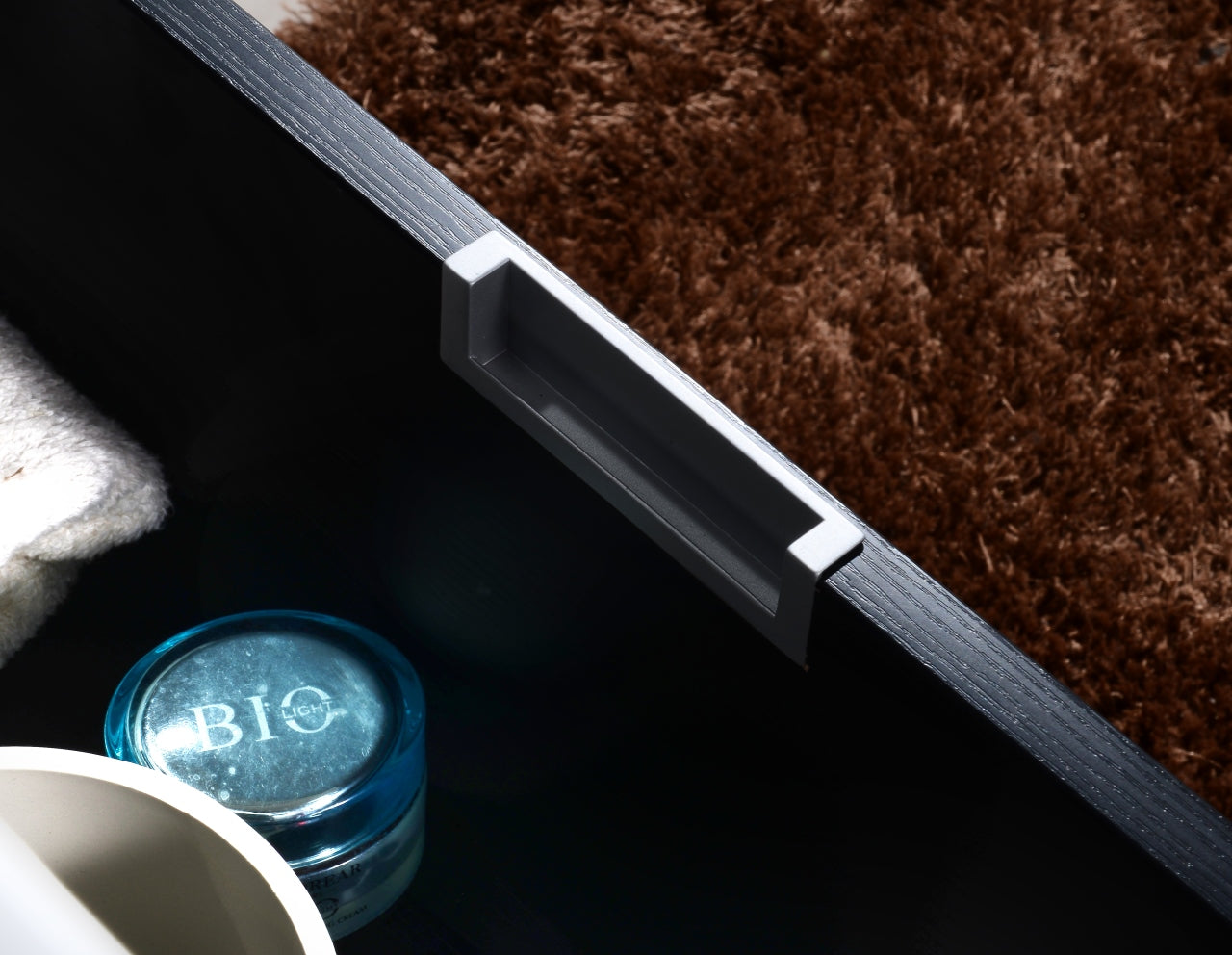 Bliss 40″ Black Wood Wall Mount Modern Bathroom Vanity