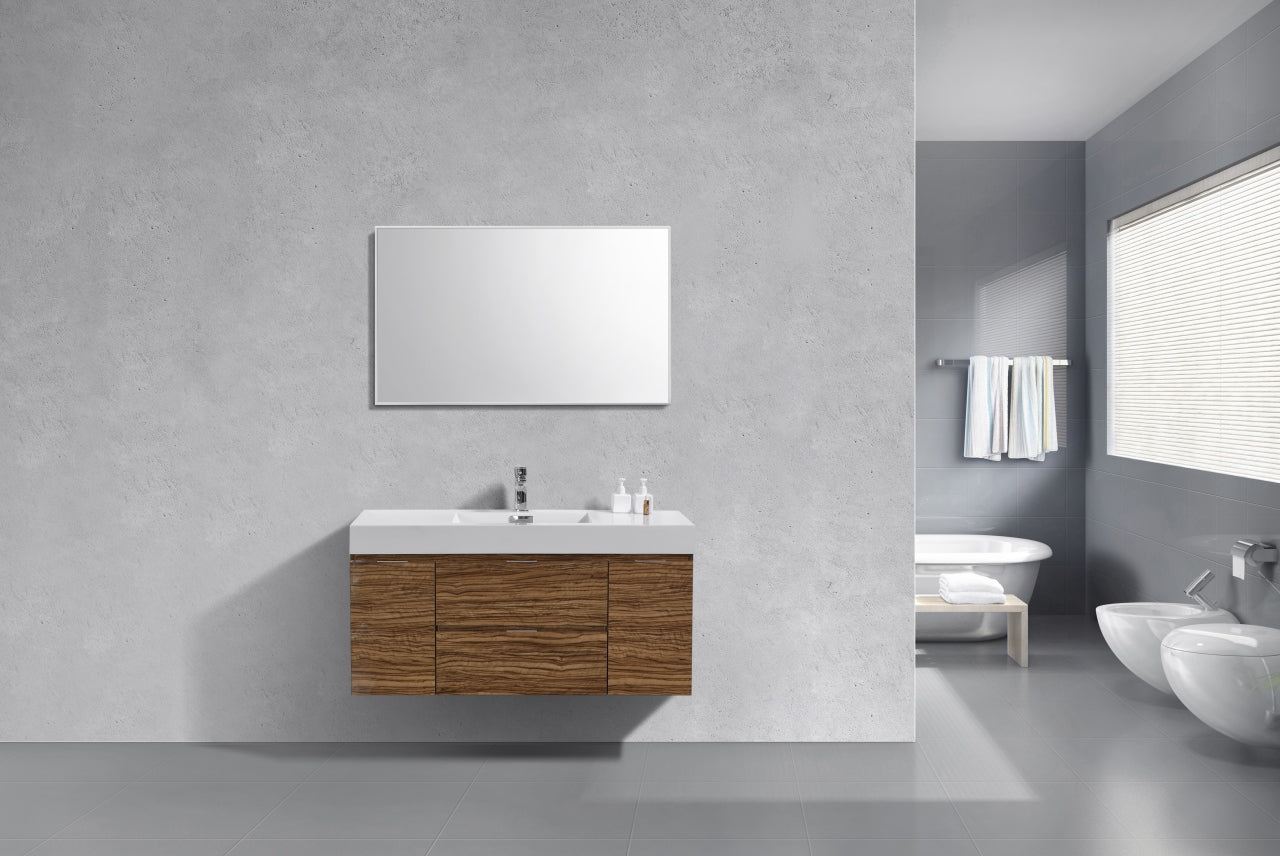 Bliss 48″ Chestnut Wall Mount Single Sink Modern Bathroom Vanity