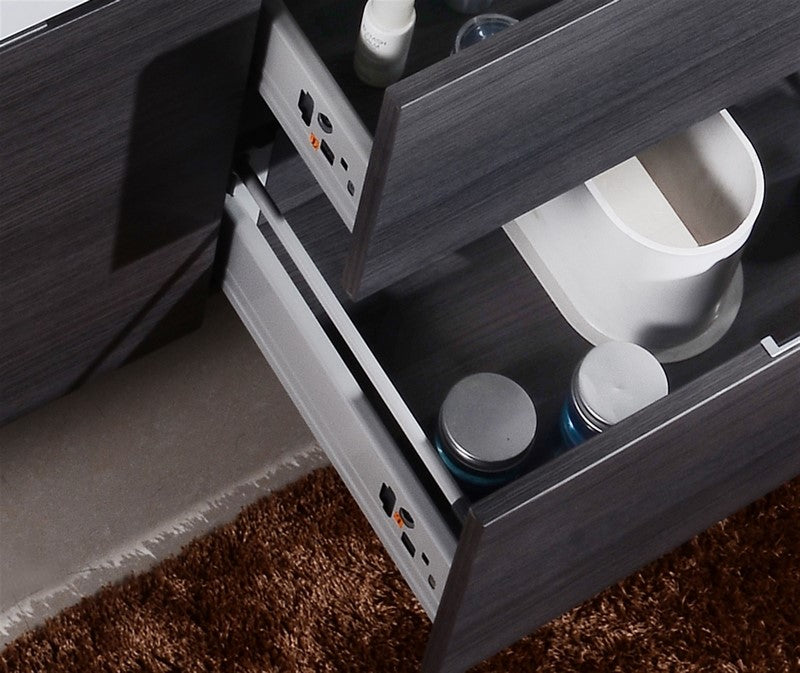 Bliss 60″ Gray Oak Wall Mount Single Sink Modern Bathroom Vanity