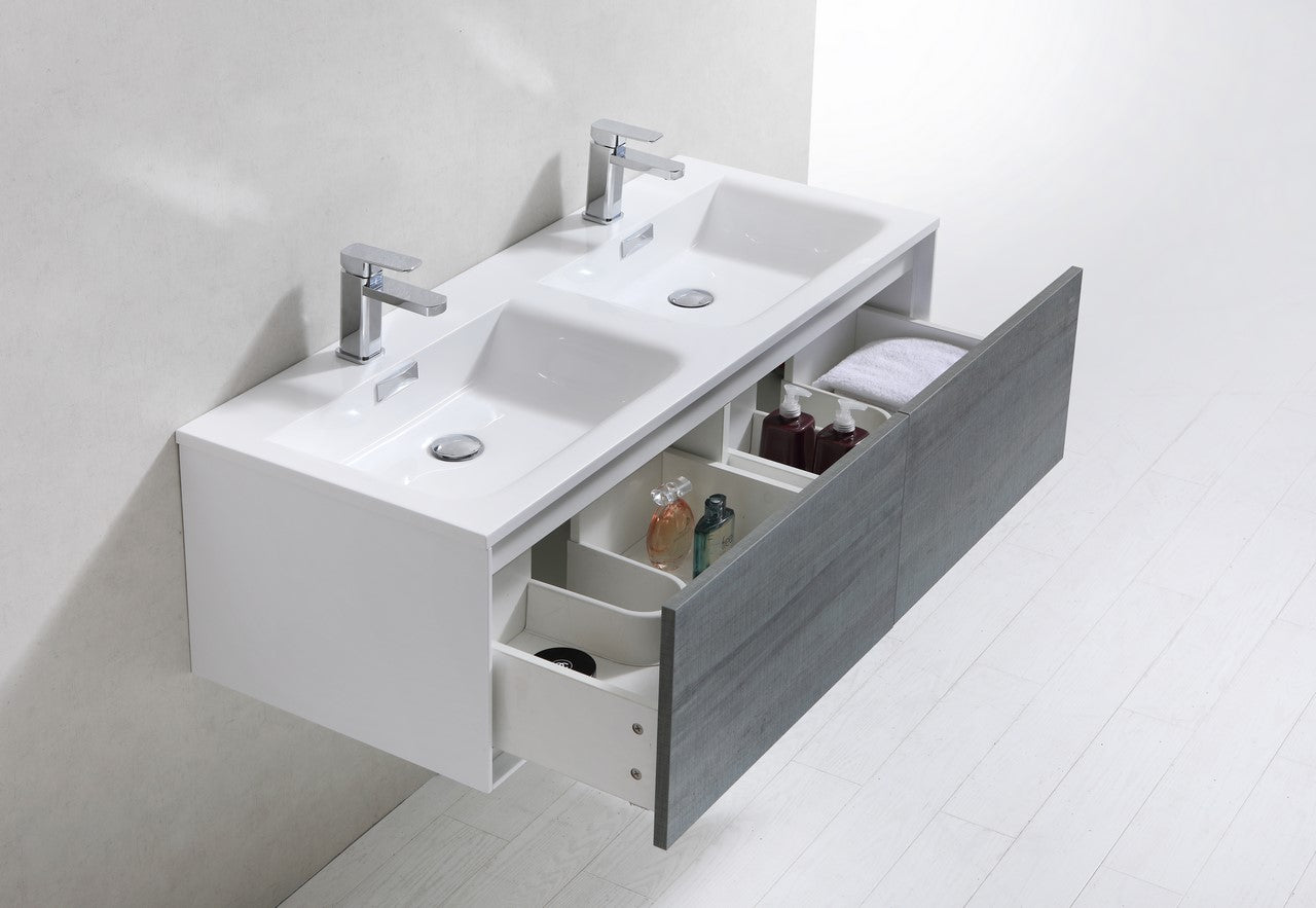 Divario 48″ Ocean Gray Wall Mount Modern Bathroom Vanity