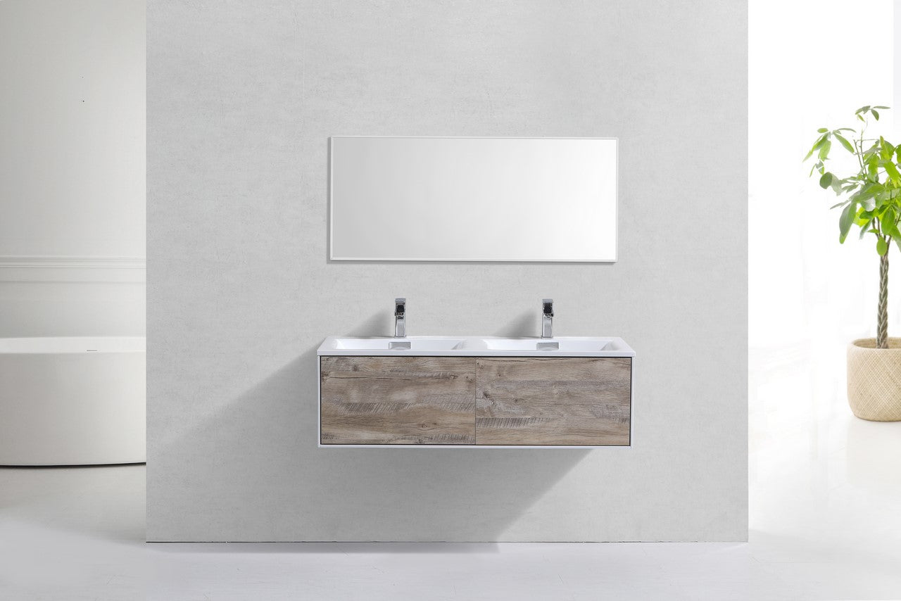 Divario 48″ Nature Wood Wall Mount Modern Bathroom Vanity