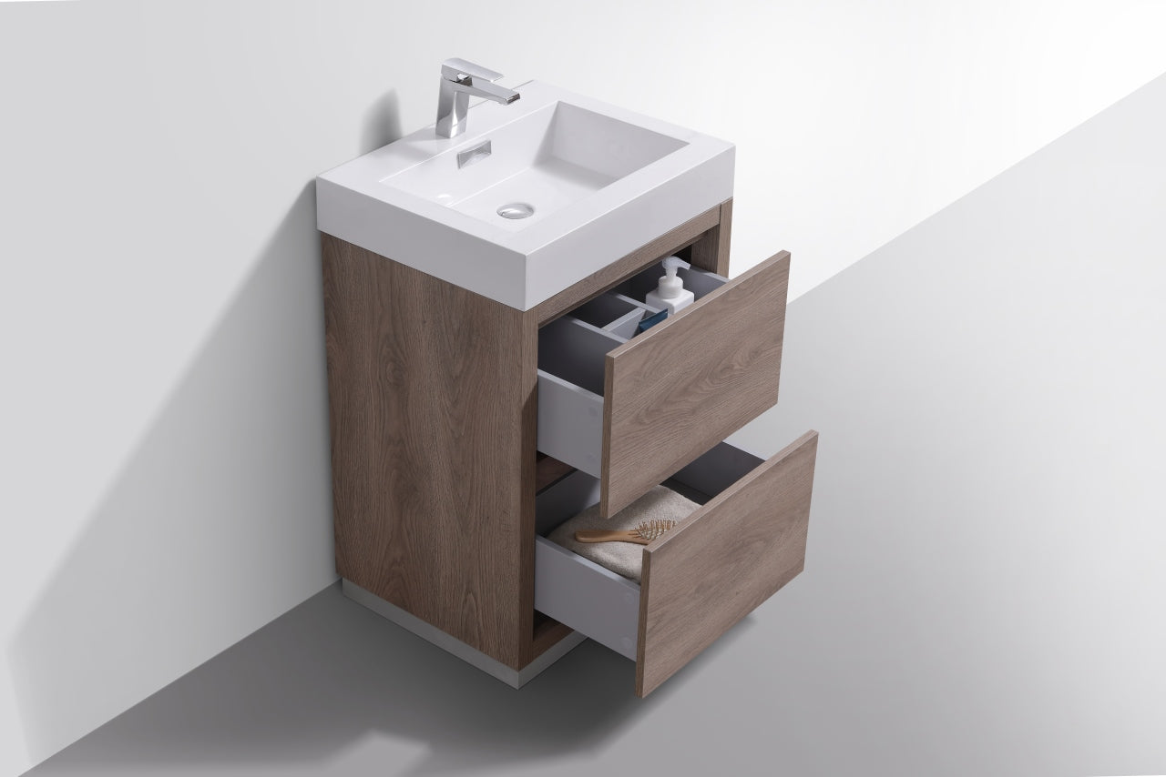 Bliss 24″ Butternut Free Standing Modern Bathroom Vanity