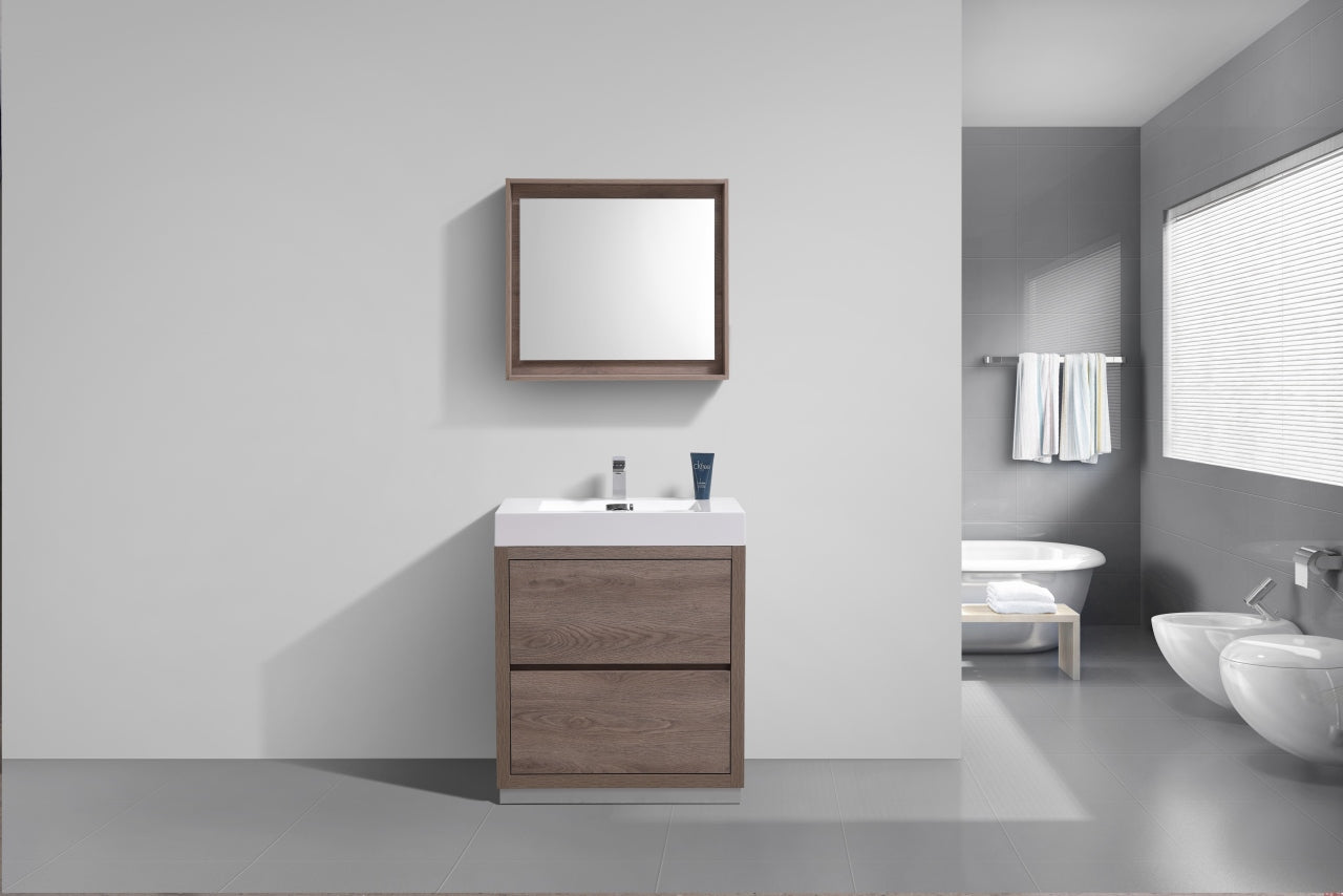 Bliss 30″ Butternut Free Standing Modern Bathroom Vanity