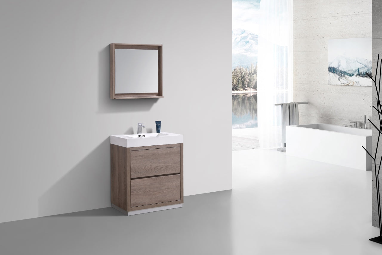 Bliss 30″ Butternut Free Standing Modern Bathroom Vanity