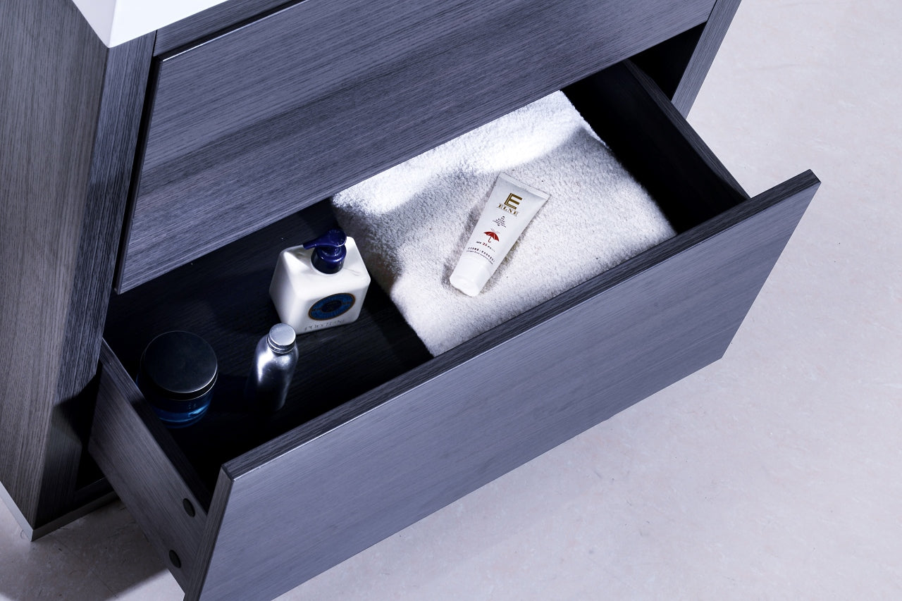 Bliss 30″ Gray Oak Free Standing Modern Bathroom Vanity