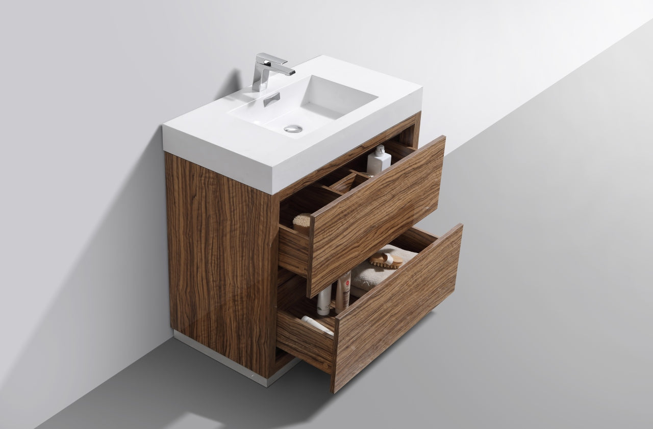 Bliss 36″ Chestnut Free Standing Modern Bathroom Vanity