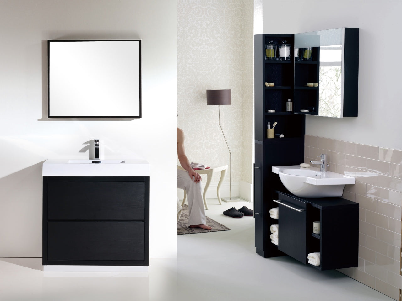 Bliss 40″ Black Free Standing Modern Bathroom Vanity