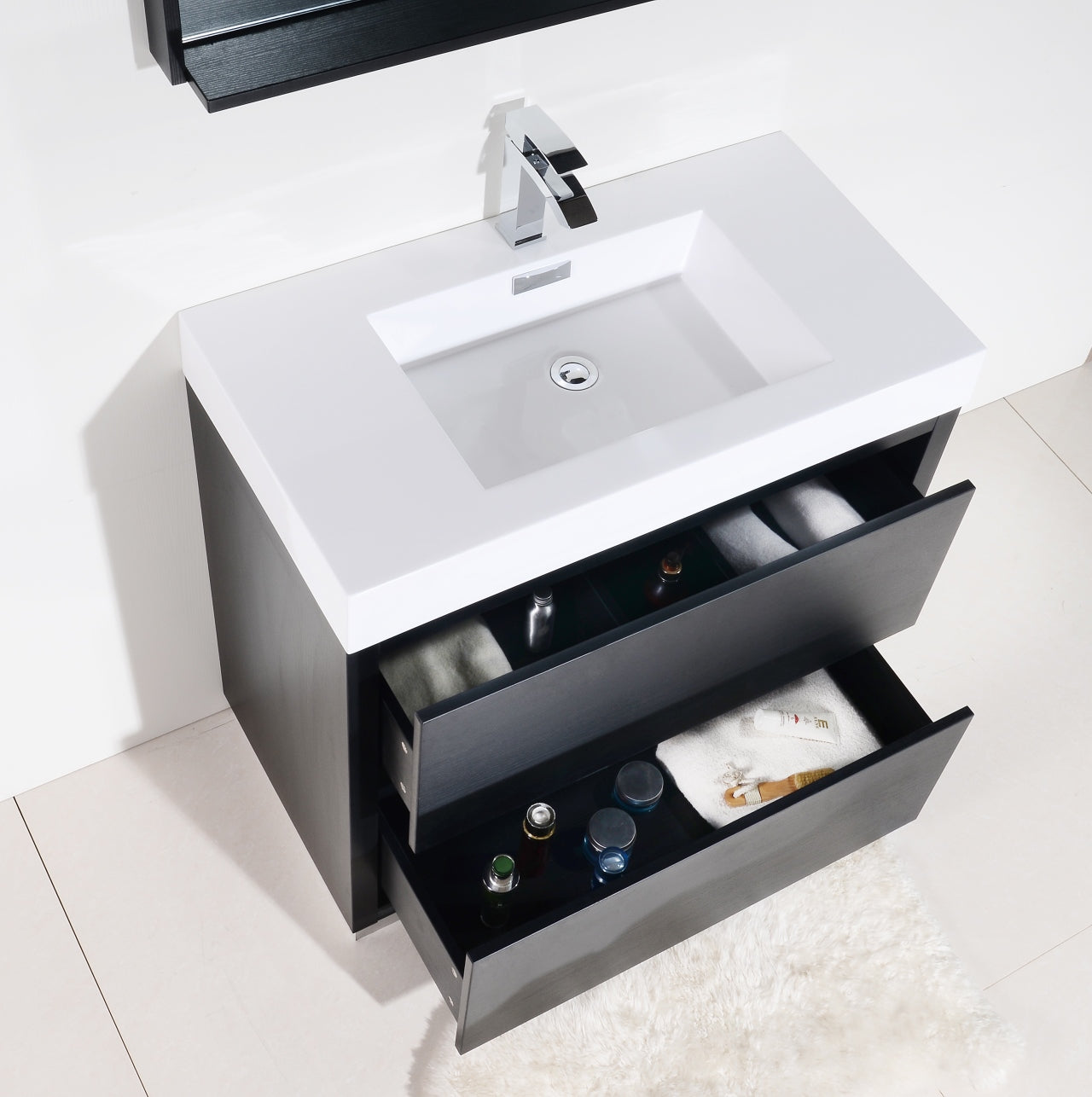Bliss 40″ Black Free Standing Modern Bathroom Vanity