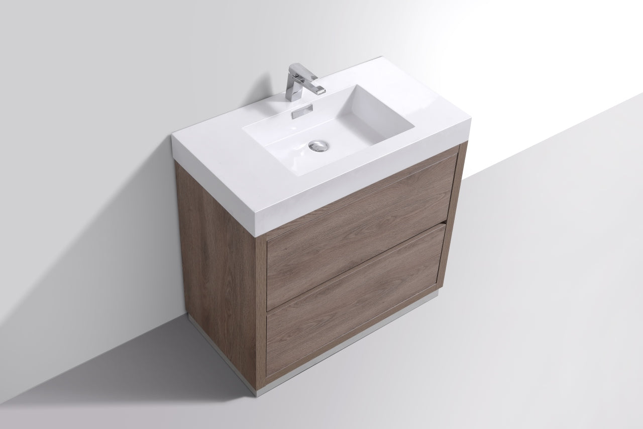 Bliss 40″ Butternut Free Standing Modern Bathroom Vanity