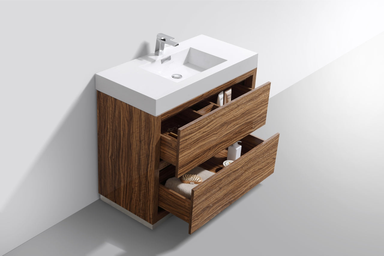 Bliss 40″ Chestnut Free Standing Modern Bathroom Vanity