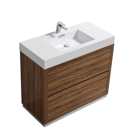 Bliss 40″ Chestnut Free Standing Modern Bathroom Vanity