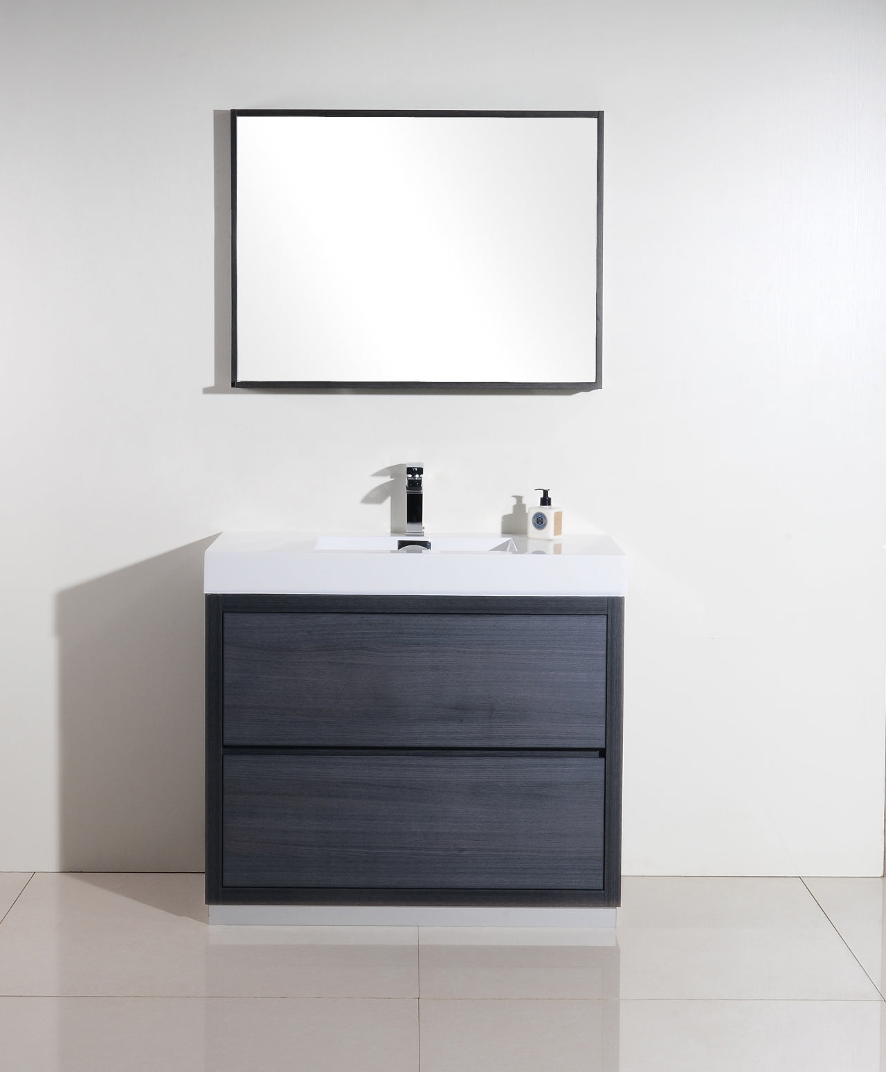 Bliss 40″ Gray Oak Free Standing Modern Bathroom Vanity