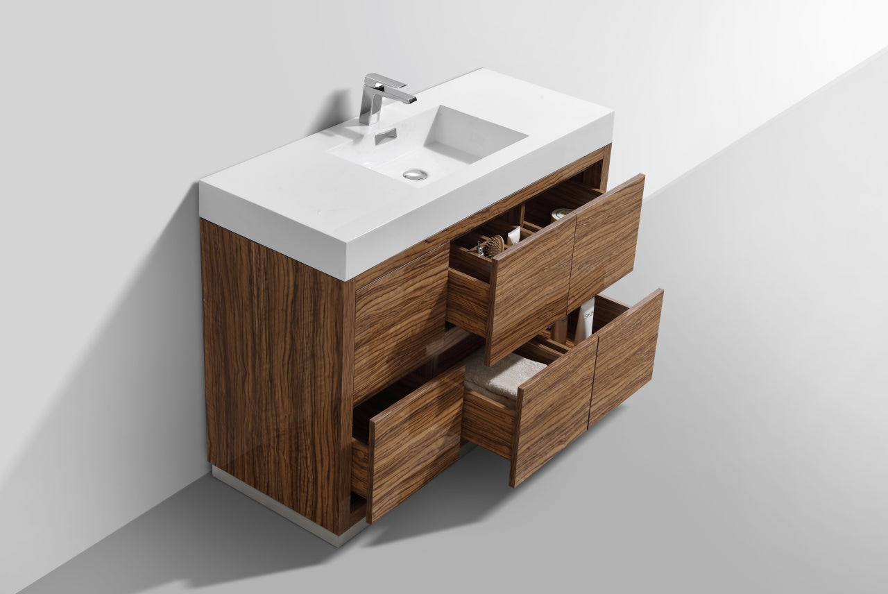 Bliss 48″ Chestnut Free Standing Modern Bathroom Vanity