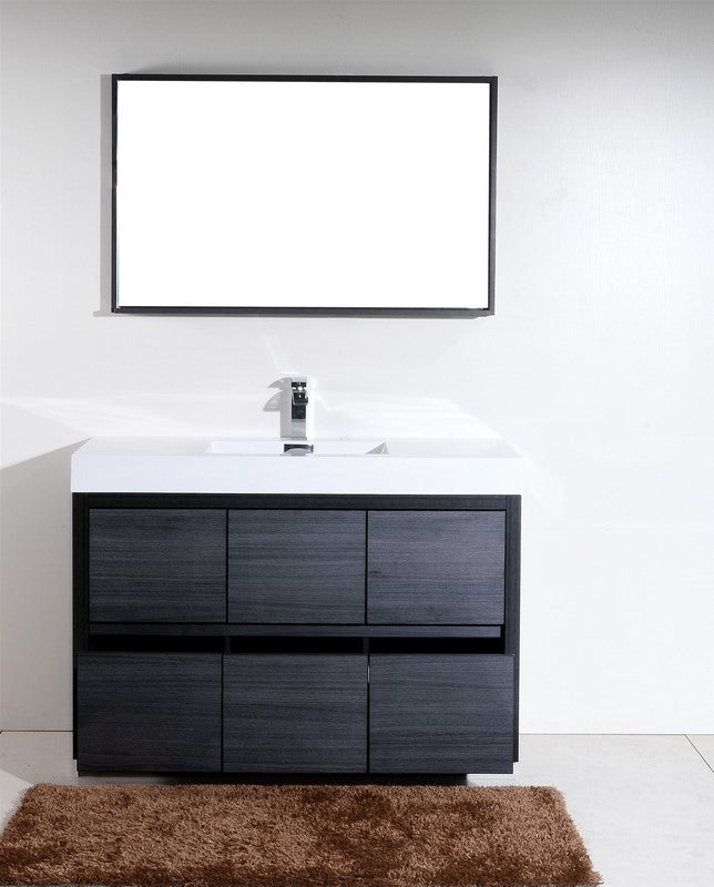 Bliss 60″ Single Sink Gray Oak Free Standing Modern Bathroom Vanity