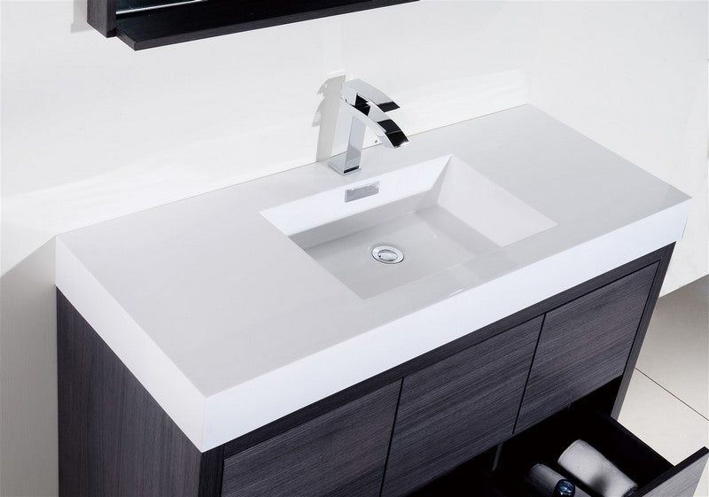 Bliss 60″ Single Sink Gray Oak Free Standing Modern Bathroom Vanity