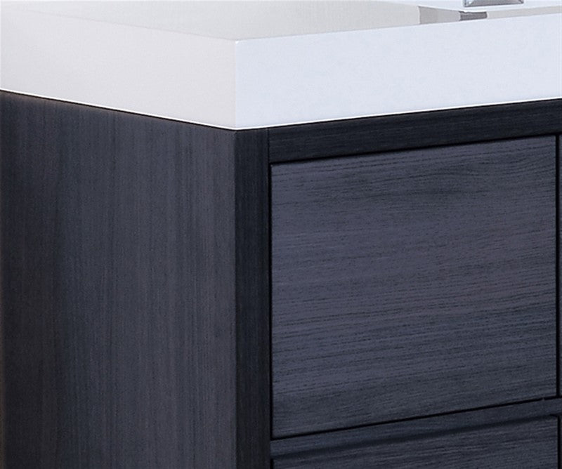 Bliss 60″ Single Sink Gray Oak Free Standing Modern Bathroom Vanity