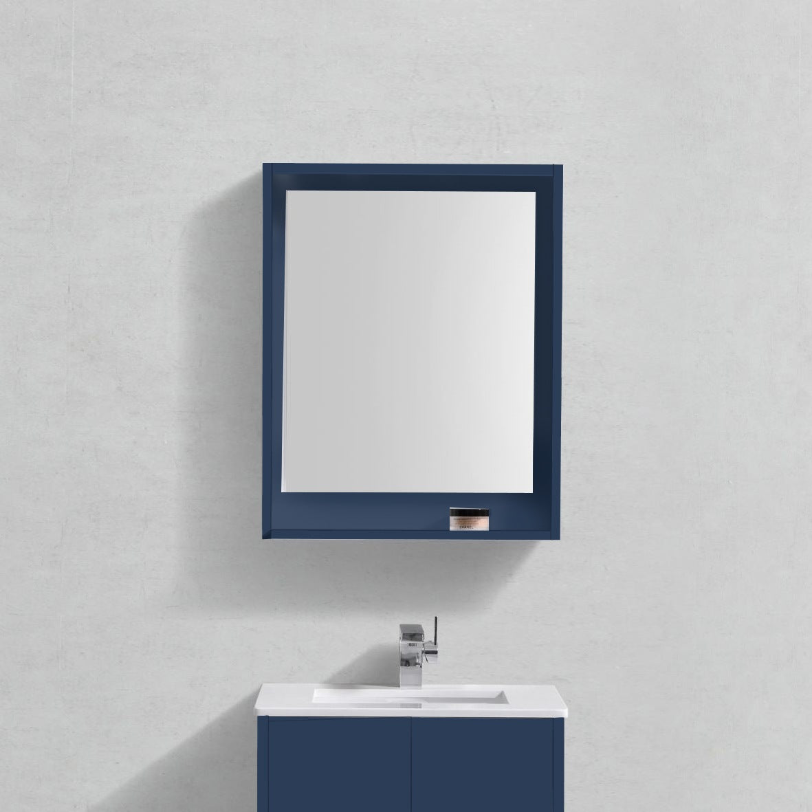 24″ Wide Mirror w/ Shelf – Gloss Blue