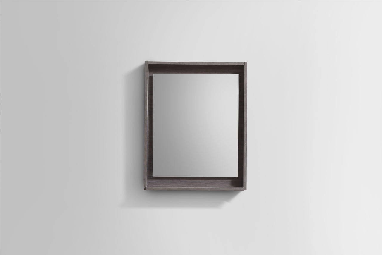 24″ Wide Mirror w/ Shelf – Gray Oak