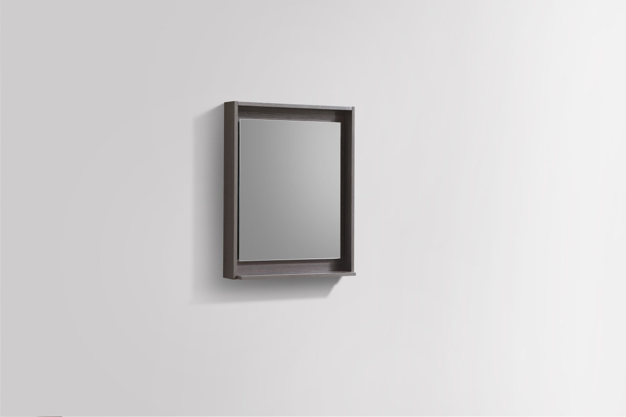 24″ Wide Mirror w/ Shelf – Gray Oak