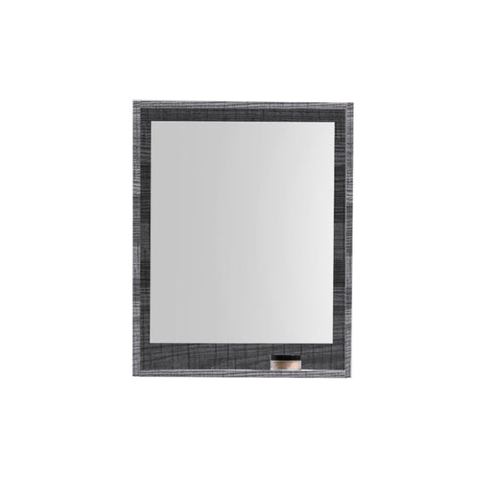 24″ Wide Mirror w/ Shelf – Ash Gray