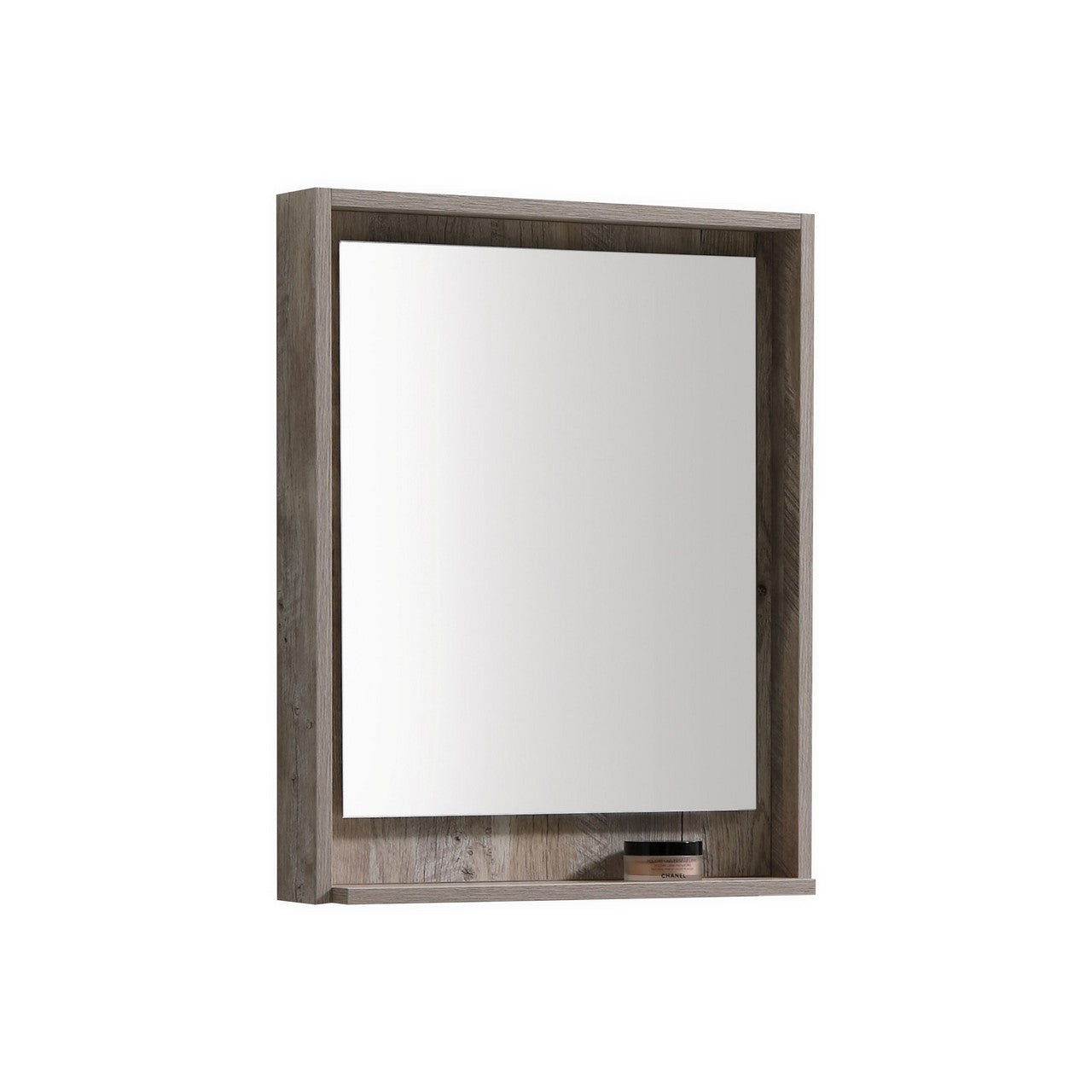 24″ Wide Mirror w/ Shelf – Nature Wood