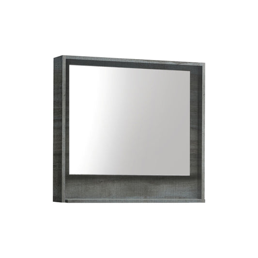 30″ Wide Mirror w/ Shelf – Ocean Gray