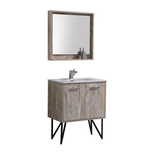 Bosco 30″ Modern Bathroom Vanity w/ Cream Countertop