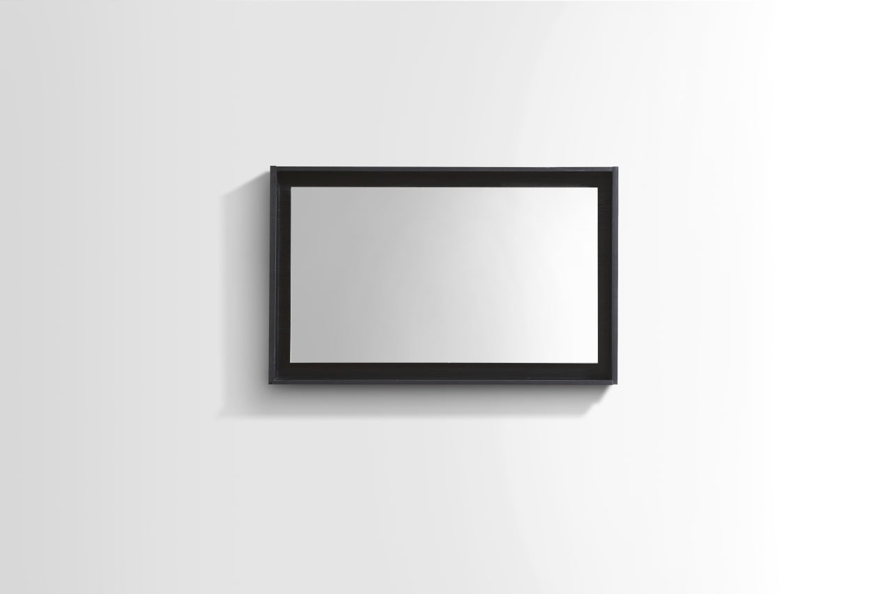 36″ Wide Mirror w/ Shelf – Black