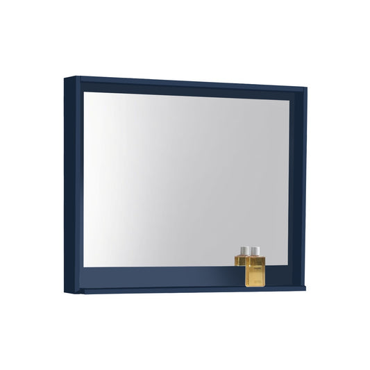 36″ Wide Mirror w/ Shelf – Gloss Blue